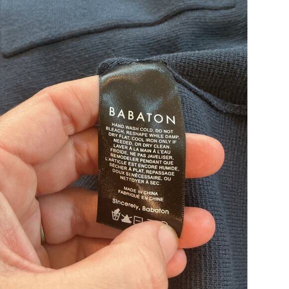 Babaton Womens Society Sweater Knit Size Large Navy Blue Jacket Schaket Aritzia - Picture 11 of 12